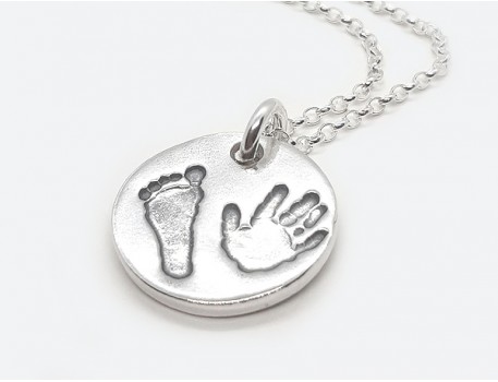 Hand and Footprint Round Pendant 
