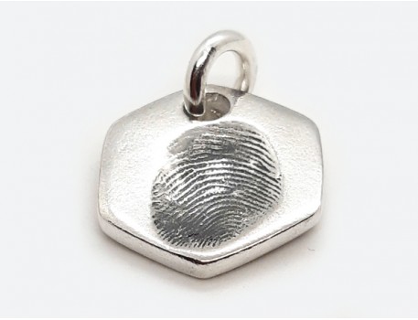 Hexagonal Fingerprint Charm
