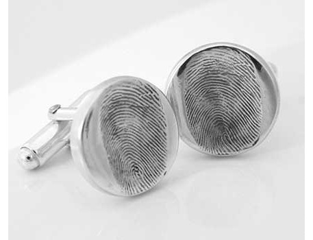 Fingerprint Cufflinks - Little Round Button