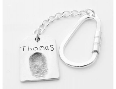 Key Ring with Dog Tag Charm