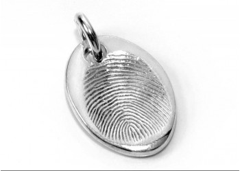 Fingerprint Charm - Small Oval
